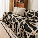 Modern Chenille Bold Abstract Pattern Sofa Cover, Artistic Decorative Furniture Cover - Ornate Home