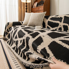 Modern Chenille Bold Abstract Pattern Sofa Cover, Artistic Decorative Furniture Cover - Ornate Home