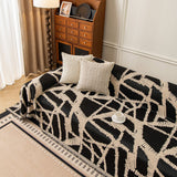 Modern Chenille Bold Abstract Pattern Sofa Cover, Artistic Decorative Furniture Cover - Ornate Home