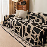 Modern Chenille Bold Abstract Pattern Sofa Cover, Artistic Decorative Furniture Cover - Ornate Home