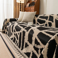 Modern Chenille Bold Abstract Pattern Sofa Cover, Artistic Decorative Furniture Cover - Ornate Home