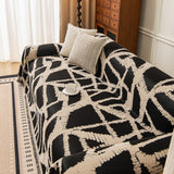 Modern Chenille Bold Abstract Pattern Sofa Cover, Artistic Decorative Furniture Cover - Ornate Home
