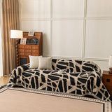 Modern Chenille Bold Abstract Pattern Sofa Cover, Artistic Decorative Furniture Cover - Ornate Home