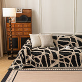 Modern Chenille Bold Abstract Pattern Sofa Cover, Artistic Decorative Furniture Cover - Ornate Home