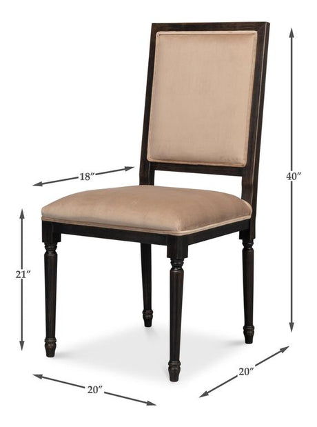 Modern Classic Seating Black Square Back Side Chair (Set of 2) - Ornate Home