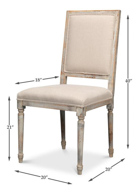 Modern Classic Seating Grey Square Back Side Chair (Set of 2) - Ornate Home