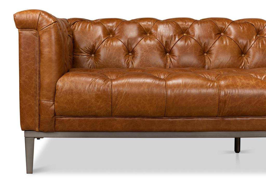 Modern Comfort Brown Cube Sofa - Ornate Home