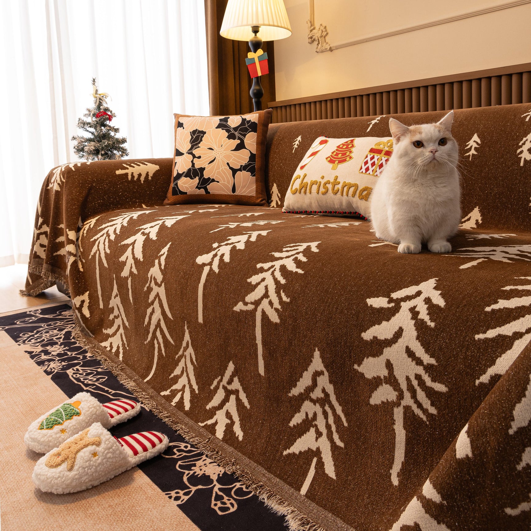 Modern Couch Covers for Couches Large Decorative Throw Blanket with Tassels for Couch - Ornate Home