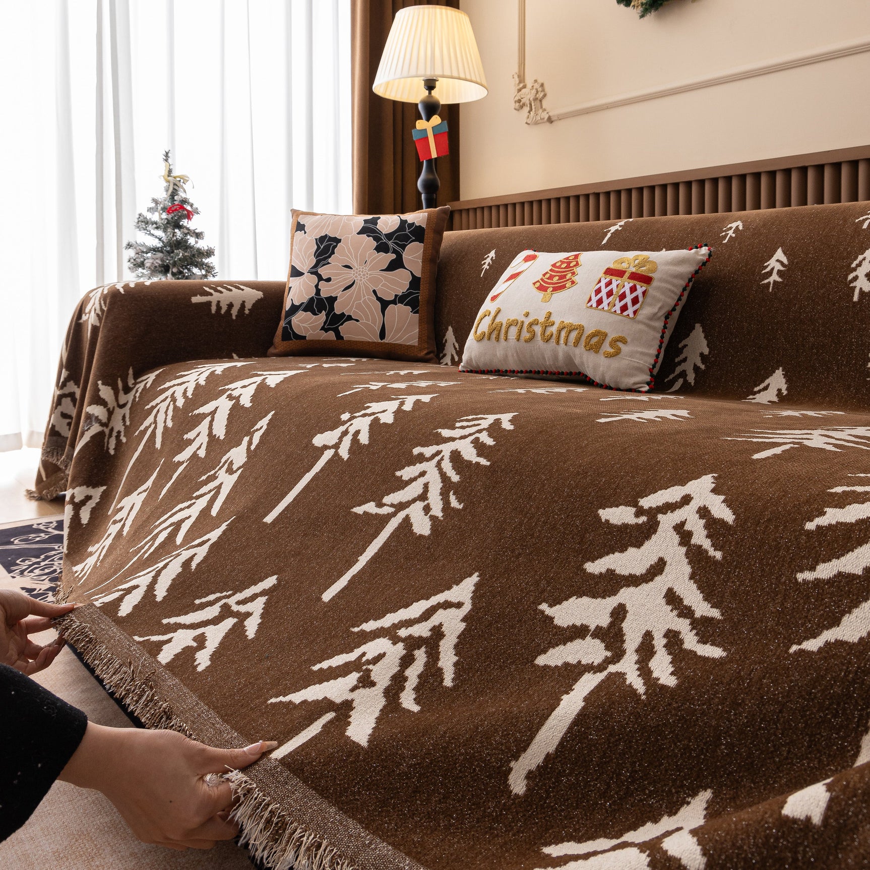 Modern Couch Covers for Couches Large Decorative Throw Blanket with Tassels for Couch - Ornate Home