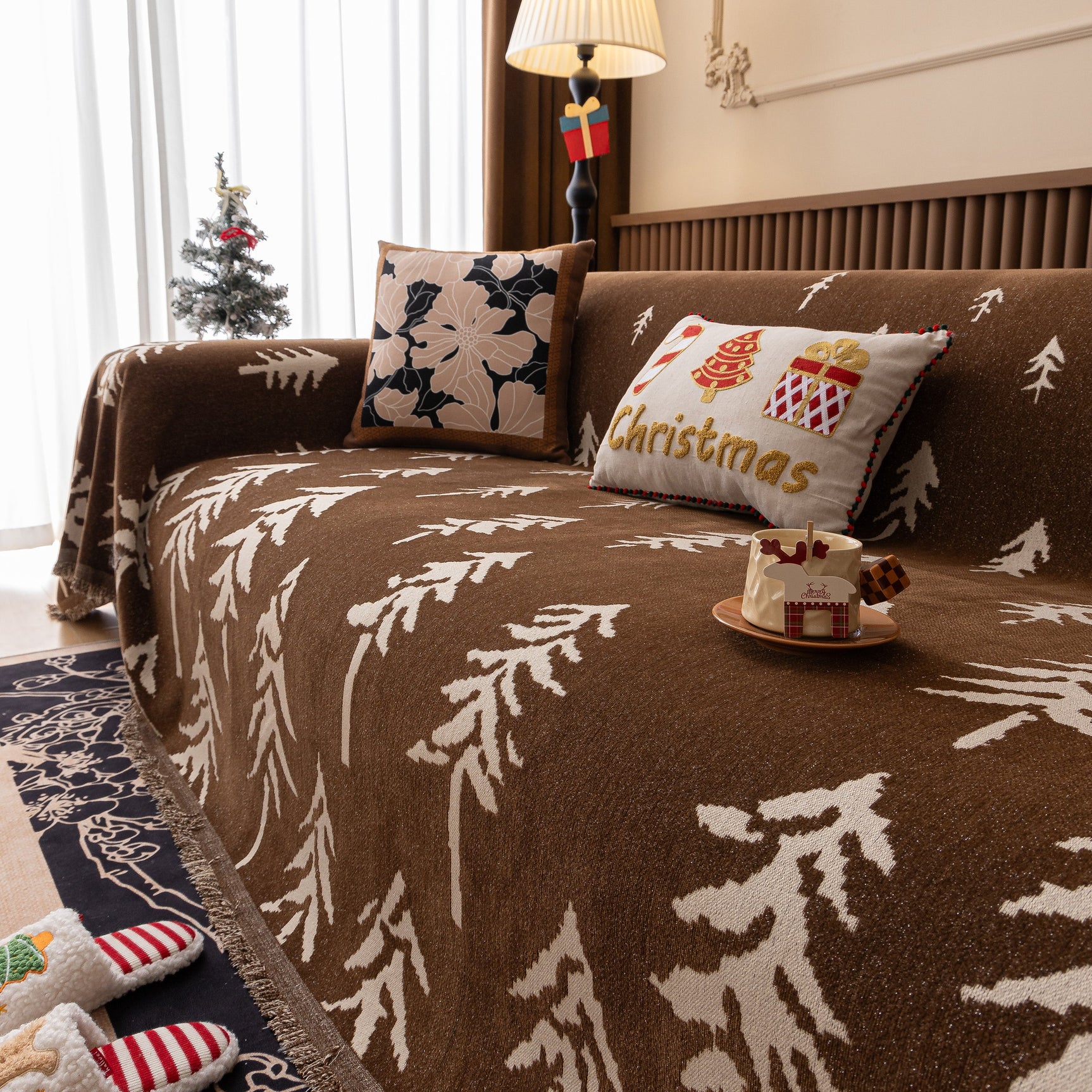 Modern Couch Covers for Couches Large Decorative Throw Blanket with Tassels for Couch - Ornate Home