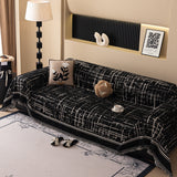 Modern Couch Protector Blanket Woven Chenille Sofa Cover Throw with Artistic Grid - Ornate Home