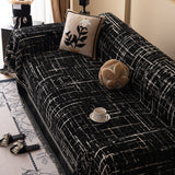 Modern Couch Protector Blanket Woven Chenille Sofa Cover Throw with Artistic Grid - Ornate Home