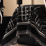 Modern Couch Protector Blanket Woven Chenille Sofa Cover Throw with Artistic Grid - Ornate Home
