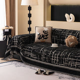 Modern Couch Protector Blanket Woven Chenille Sofa Cover Throw with Artistic Grid - Ornate Home