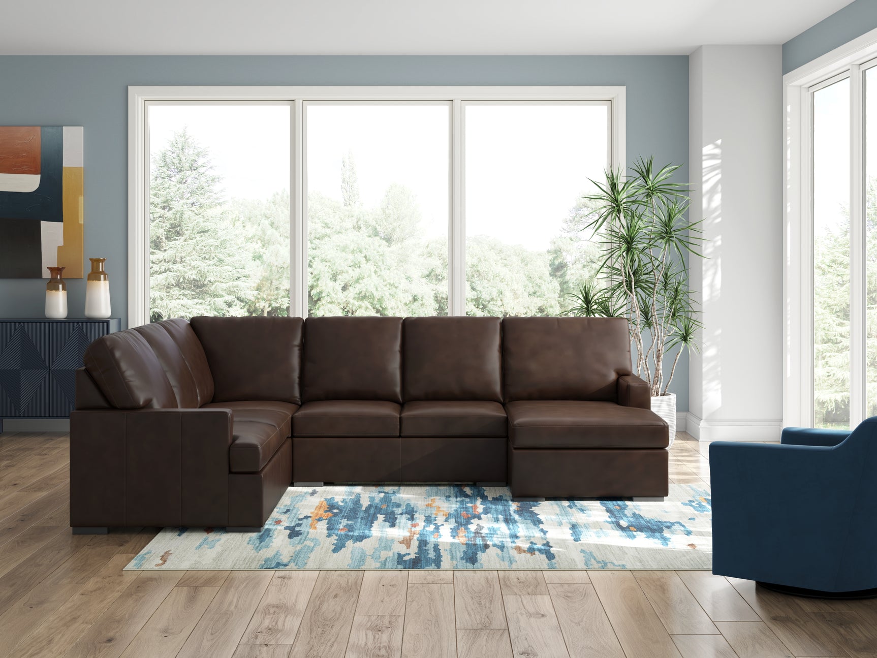 Modern Day Coffee 3-Piece Sectional with Chaise - Ornate Home
