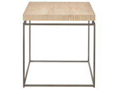 Modern Farmhouse Rustic Natural Oak End Table - Ornate Home