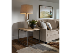 Modern Farmhouse Rustic Natural Oak End Table - Ornate Home