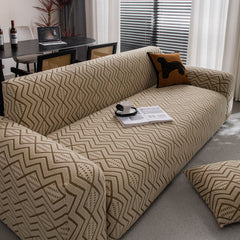 Modern Geometric Jacquard Sofa Slipcover, High Stretch 1-Piece Textured Couch Cover - Ornate Home