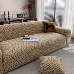 Modern Geometric Jacquard Sofa Slipcover, High Stretch 1-Piece Textured Couch Cover - Ornate Home