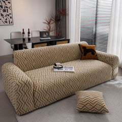 Modern Geometric Jacquard Sofa Slipcover, High Stretch 1-Piece Textured Couch Cover - Ornate Home