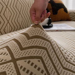 Modern Geometric Jacquard Sofa Slipcover, High Stretch 1-Piece Textured Couch Cover - Ornate Home