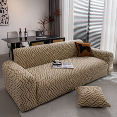 Modern Geometric Jacquard Sofa Slipcover, High Stretch 1-Piece Textured Couch Cover - Ornate Home