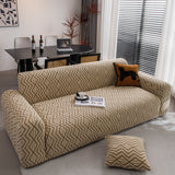Modern Geometric Jacquard Sofa Slipcover, High Stretch 1-Piece Textured Couch Cover - Ornate Home
