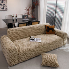 Modern Geometric Jacquard Sofa Slipcover, High Stretch 1-Piece Textured Couch Cover - Ornate Home