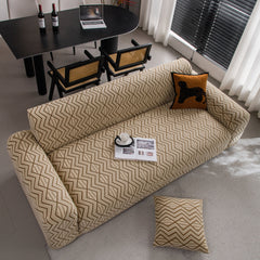 Modern Geometric Jacquard Sofa Slipcover, High Stretch 1-Piece Textured Couch Cover - Ornate Home