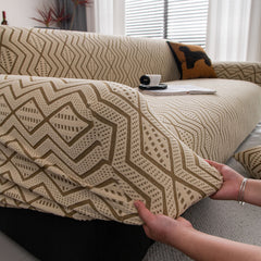 Modern Geometric Jacquard Sofa Slipcover, High Stretch 1-Piece Textured Couch Cover - Ornate Home