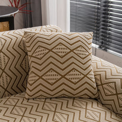 Modern Geometric Jacquard Sofa Slipcover, High Stretch 1-Piece Textured Couch Cover - Ornate Home
