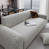 Modern Geometric Jacquard Sofa Slipcover, High Stretch 1-Piece Textured Couch Cover - Ornate Home
