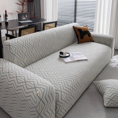 Modern Geometric Jacquard Sofa Slipcover, High Stretch 1-Piece Textured Couch Cover - Ornate Home