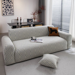Modern Geometric Jacquard Sofa Slipcover, High Stretch 1-Piece Textured Couch Cover - Ornate Home