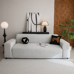 Modern Geometric Jacquard Spandex Slipcover, High Stretch Form Fitting Couch Cover - Ornate Home