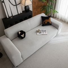 Modern Geometric Jacquard Spandex Slipcover, High Stretch Form Fitting Couch Cover - Ornate Home