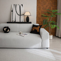 Modern Geometric Jacquard Spandex Slipcover, High Stretch Form Fitting Couch Cover - Ornate Home