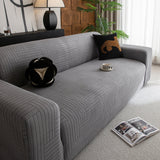 Modern Geometric Jacquard Spandex Slipcover, High Stretch Form Fitting Couch Cover - Ornate Home