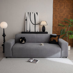 Modern Geometric Jacquard Spandex Slipcover, High Stretch Form Fitting Couch Cover - Ornate Home