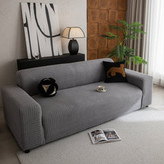 Modern Geometric Jacquard Spandex Slipcover, High Stretch Form Fitting Couch Cover - Ornate Home