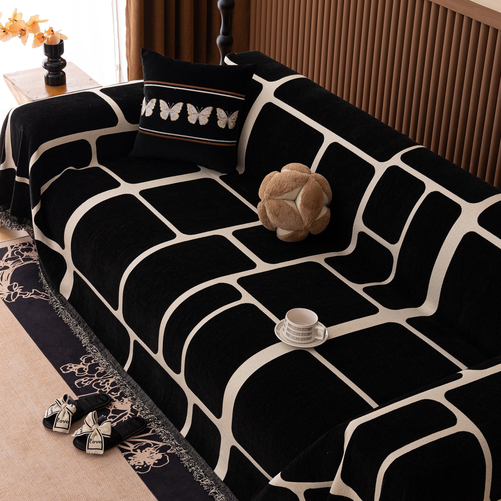 Modern Geometric Sofa Cover Decorative Couch Throw Blanket Furniture Protector - Ornate Home