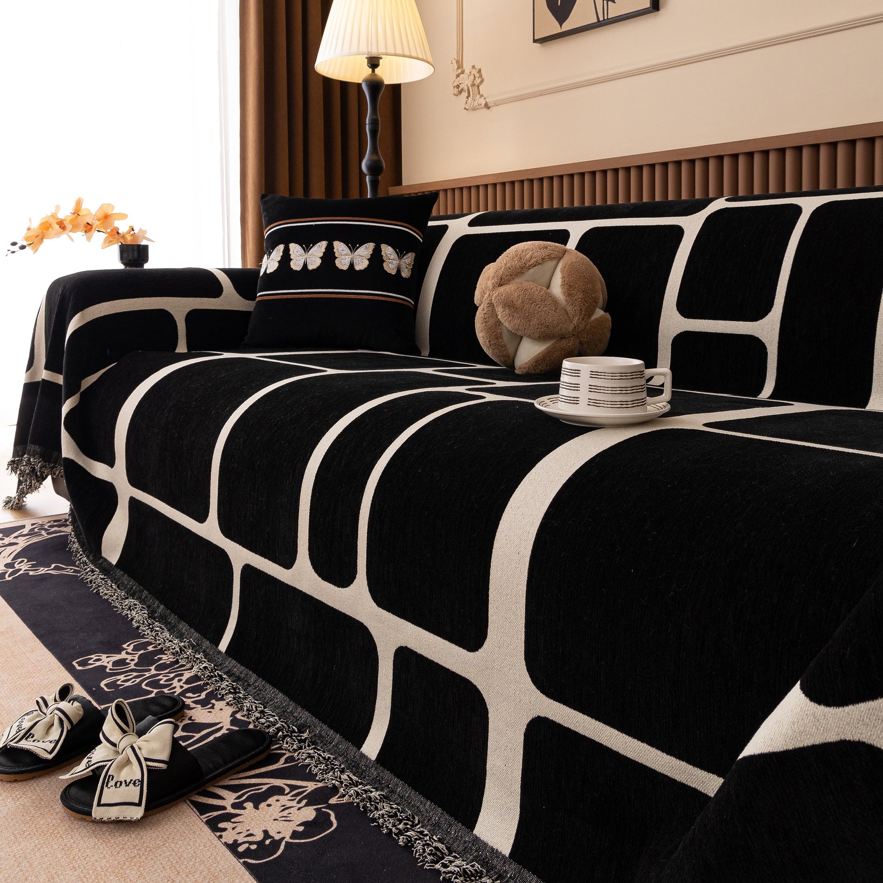Modern Geometric Sofa Cover Decorative Couch Throw Blanket Furniture Protector - Ornate Home