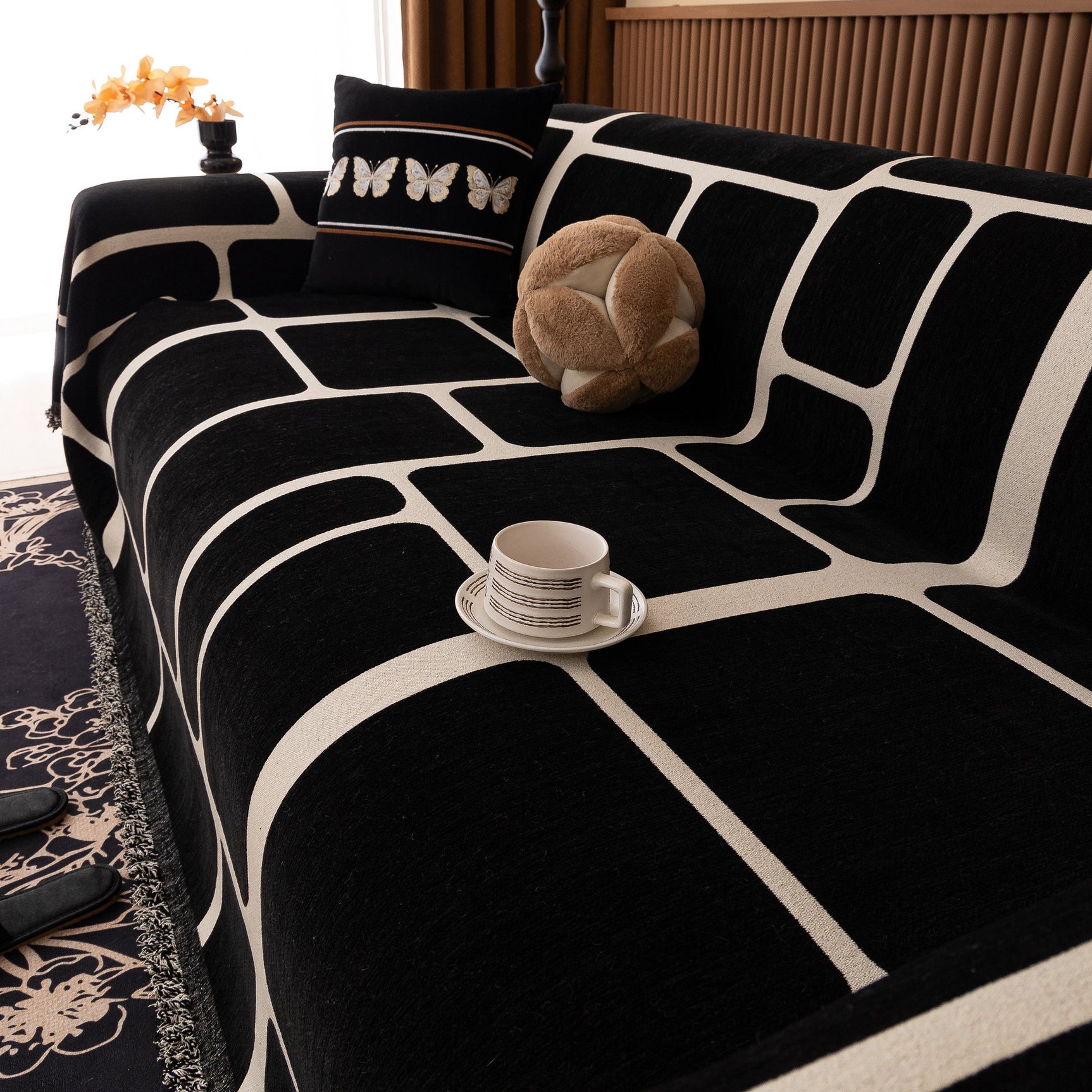 Modern Geometric Sofa Cover Decorative Couch Throw Blanket Furniture Protector - Ornate Home