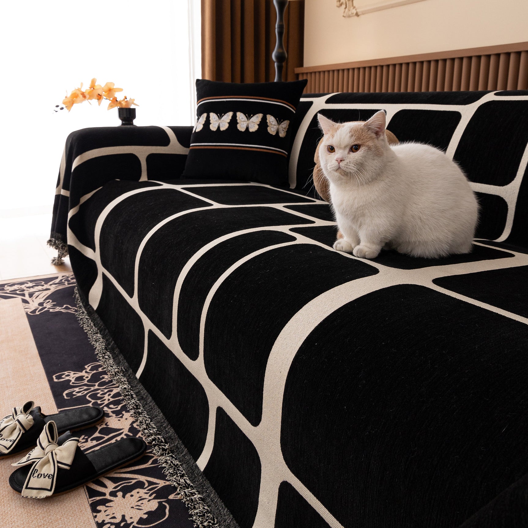 Modern Geometric Sofa Cover Decorative Couch Throw Blanket Furniture Protector - Ornate Home