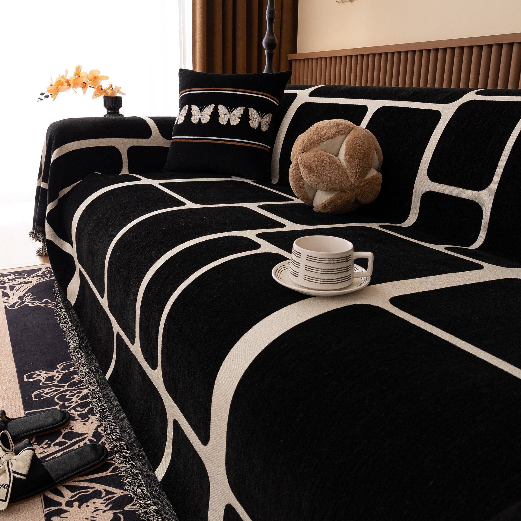 Modern Geometric Sofa Cover Decorative Couch Throw Blanket Furniture Protector - Ornate Home