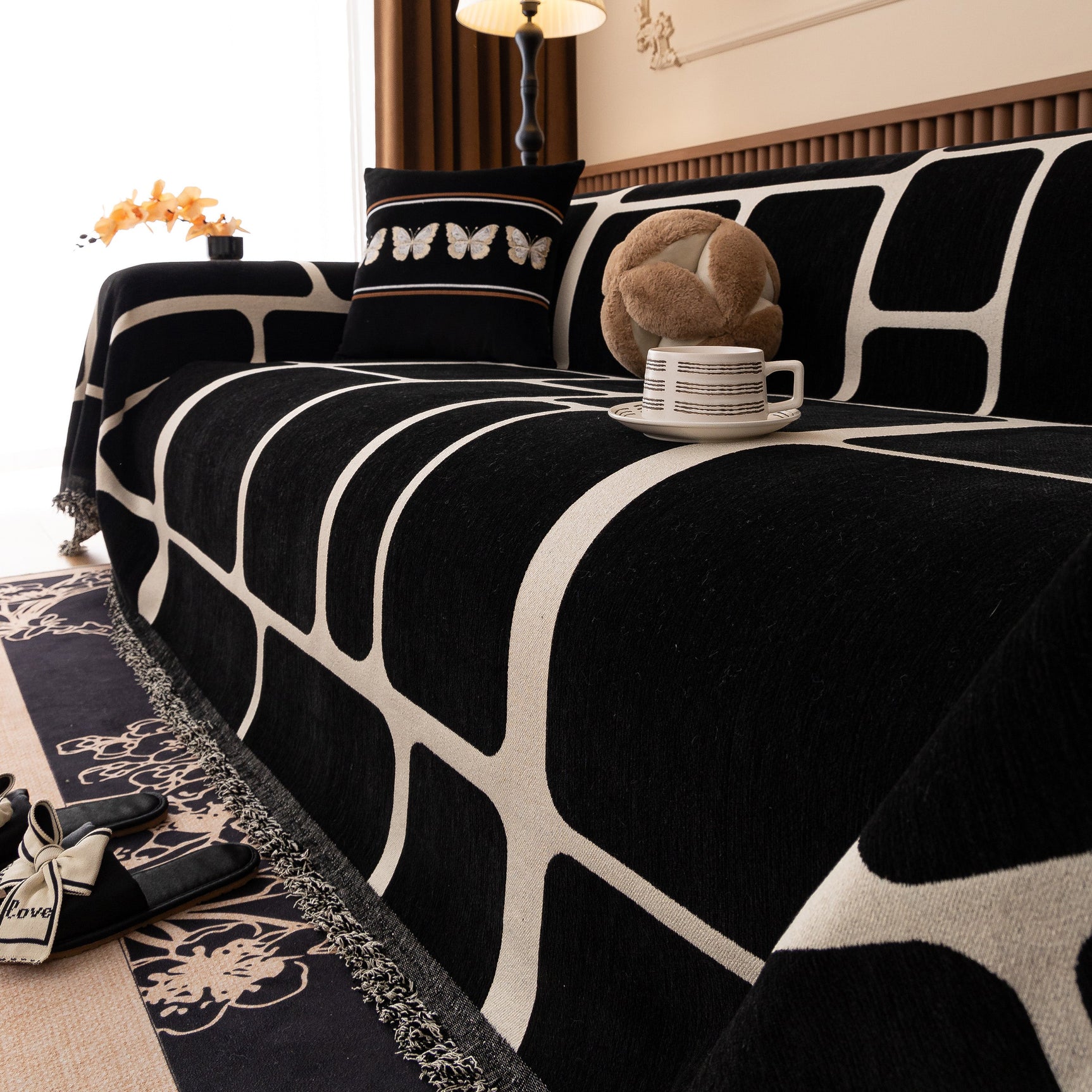 Modern Geometric Sofa Cover Decorative Couch Throw Blanket Furniture Protector - Ornate Home