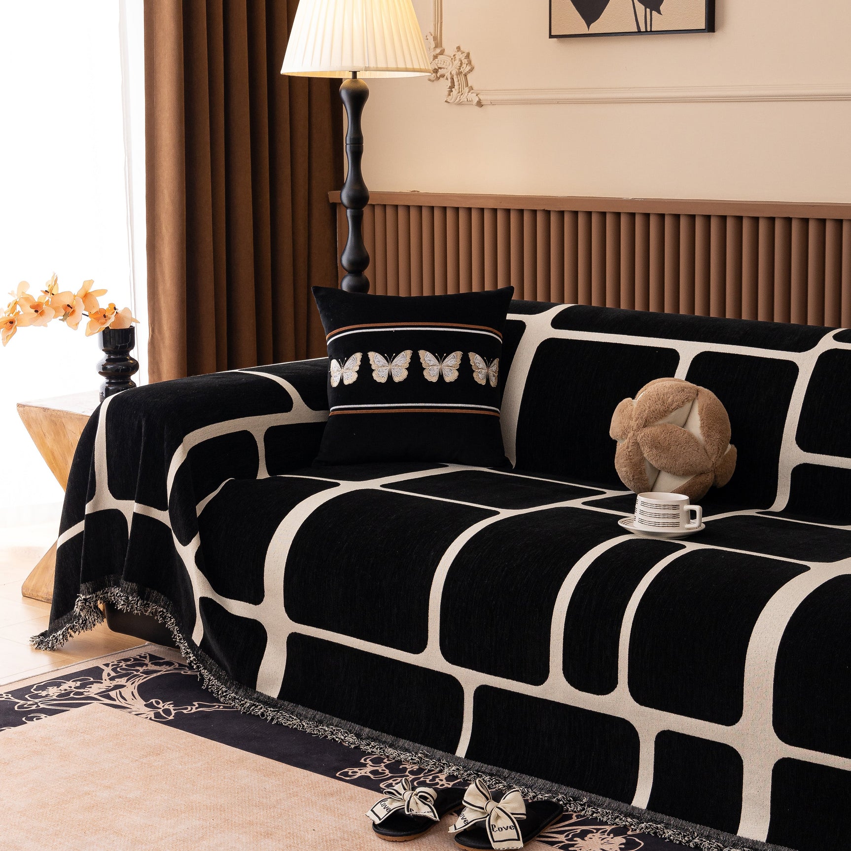 Modern Geometric Sofa Cover Decorative Couch Throw Blanket Furniture Protector - Ornate Home