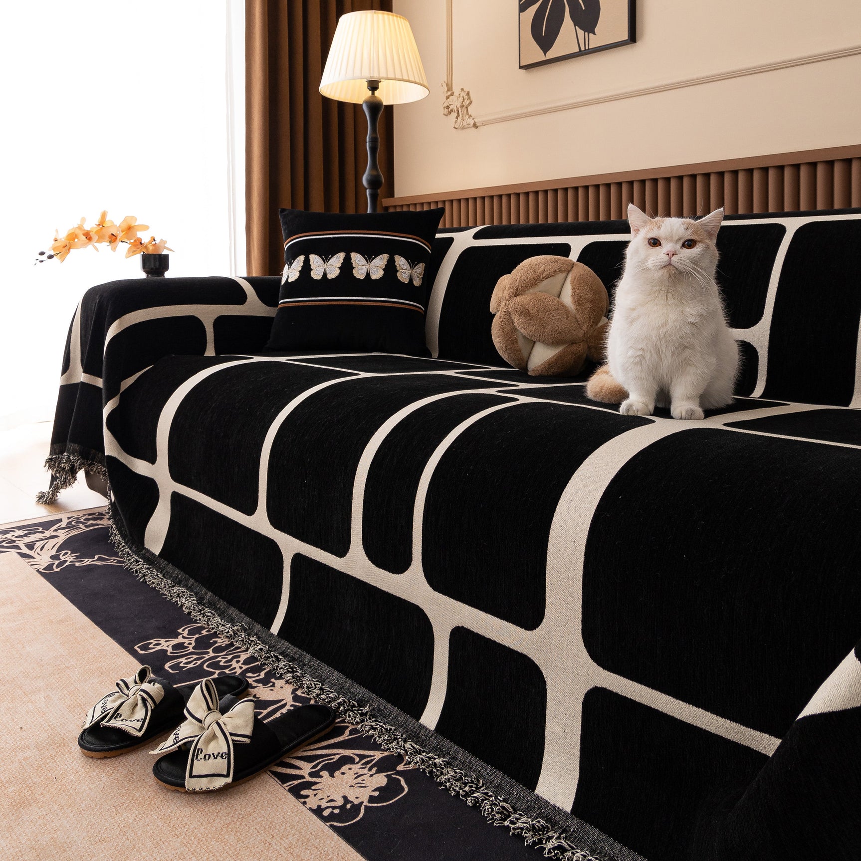 Modern Geometric Sofa Cover Decorative Couch Throw Blanket Furniture Protector - Ornate Home