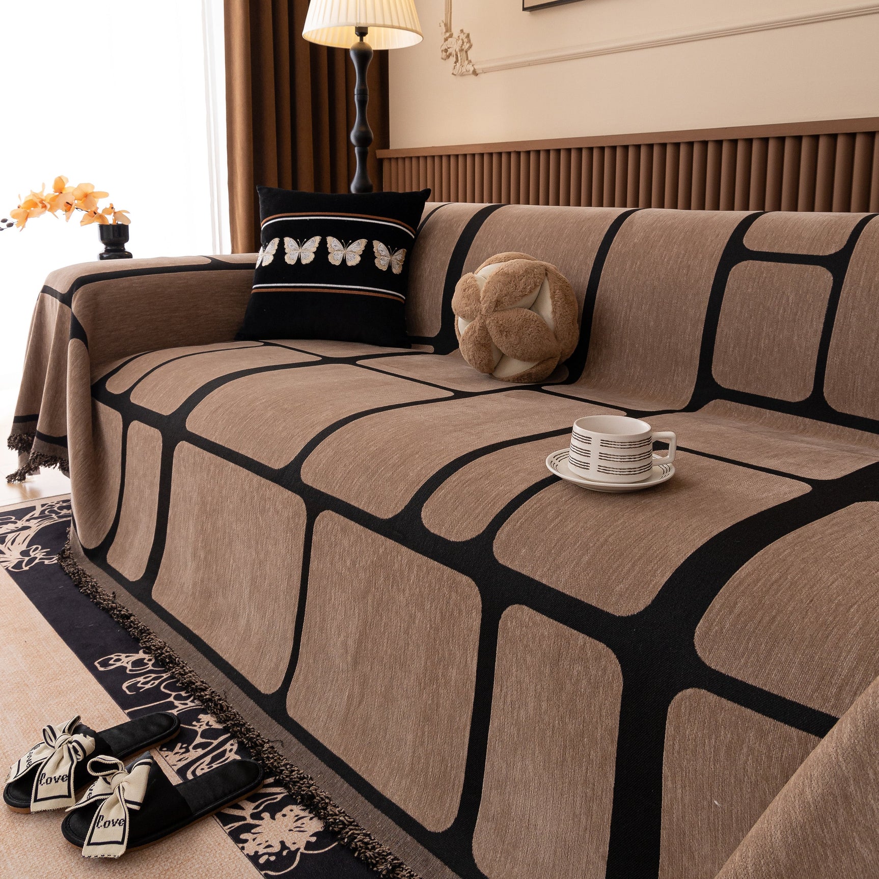 Modern Geometric Sofa Cover Decorative Couch Throw Blanket Furniture Protector - Ornate Home