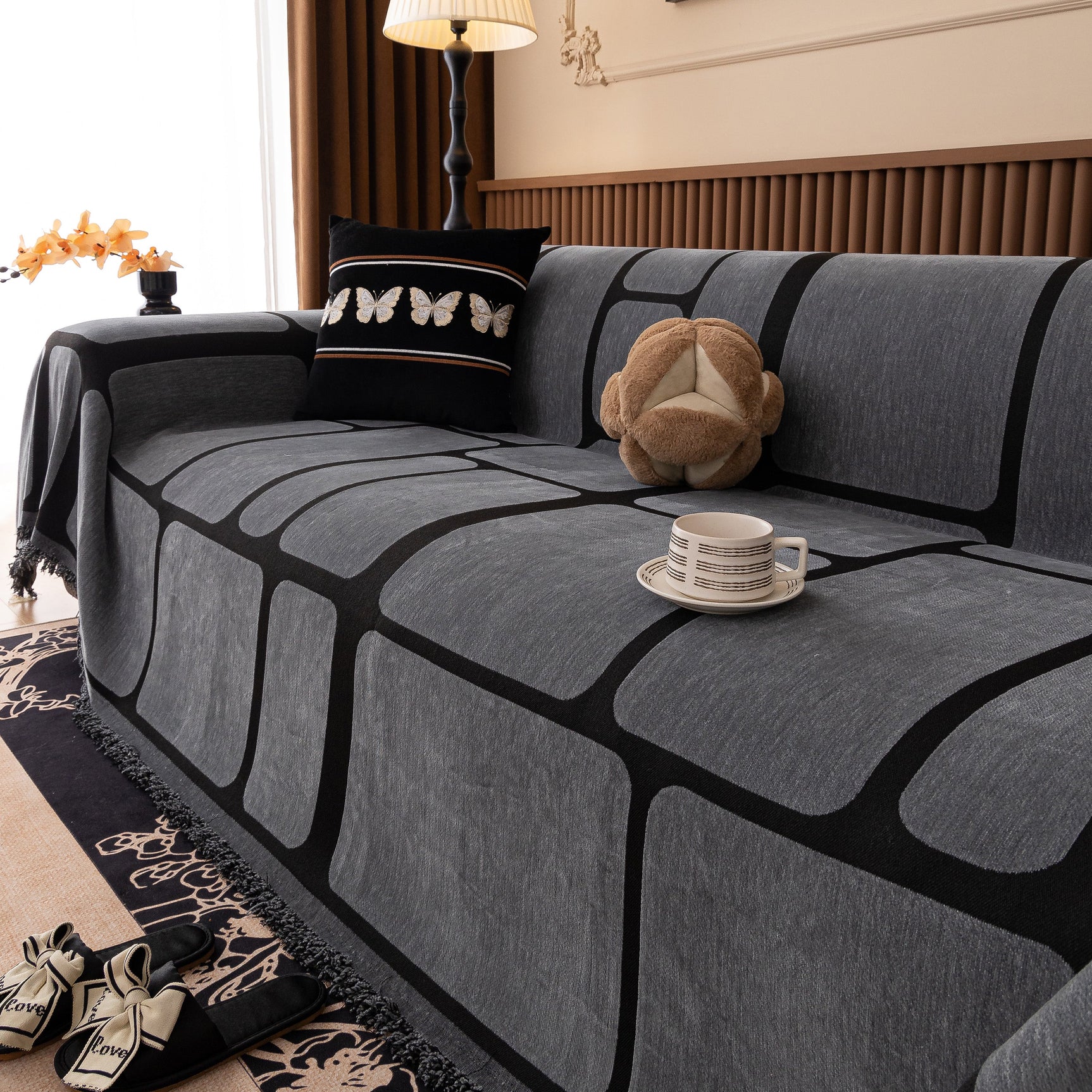 Modern Geometric Sofa Cover Decorative Couch Throw Blanket Furniture Protector - Ornate Home